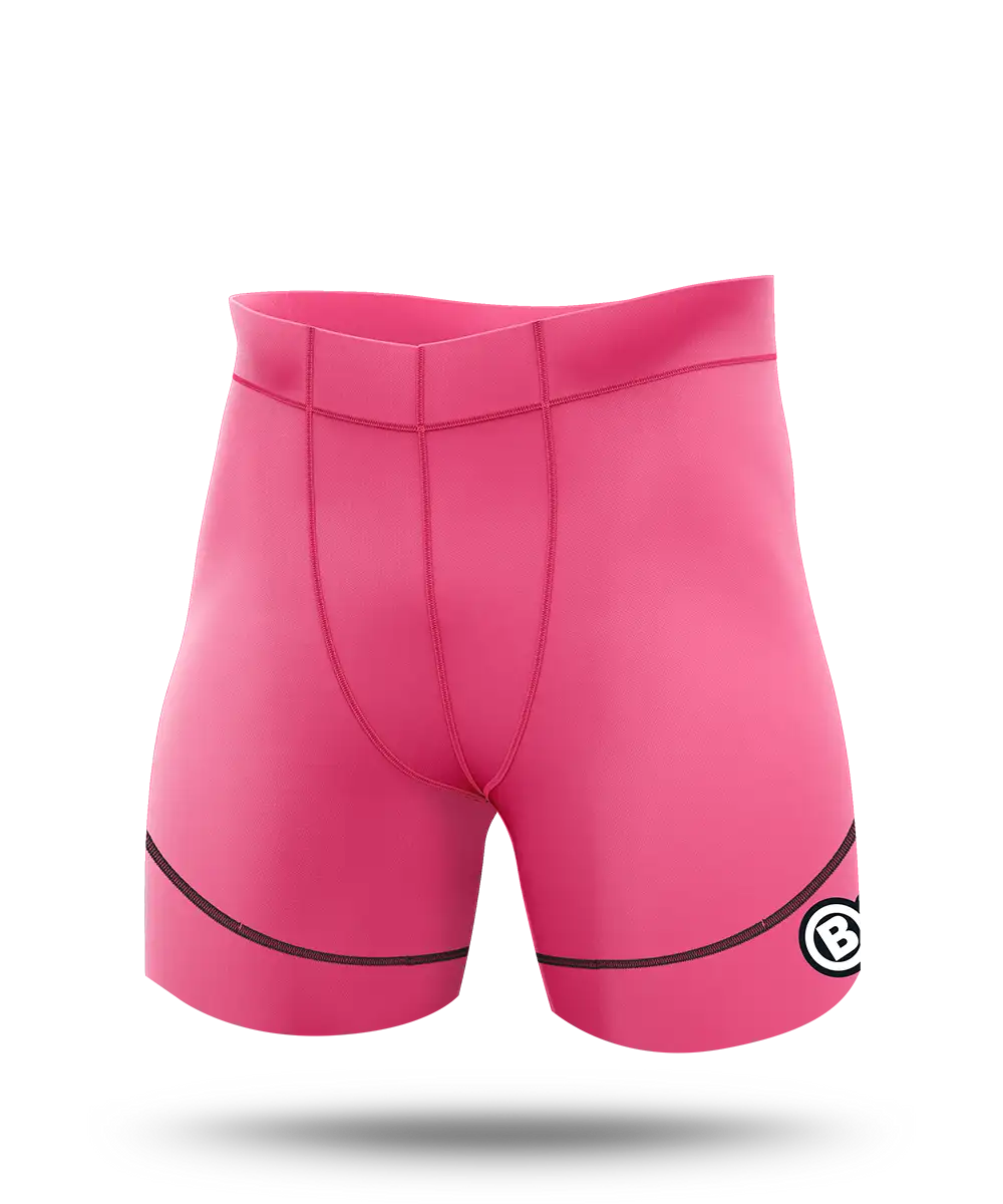 Athlete Compression Half Quad Shorts Mens Pink – BSc