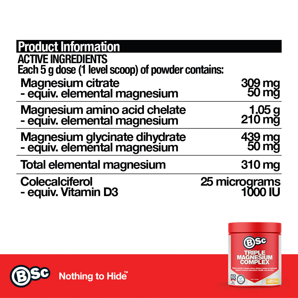 Triple Magnesium Complex - nutrition information panel