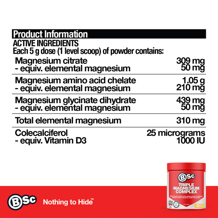 Triple Magnesium Complex - nutrition information panel