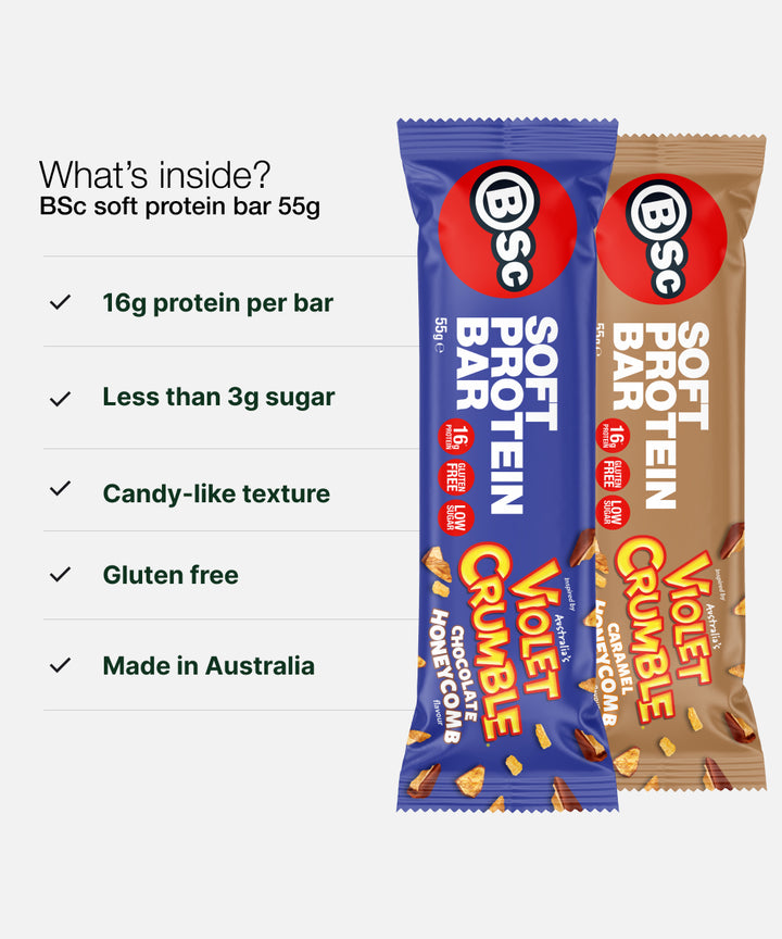 BSc x Violet Crumble Soft Protein Bar 12 Pack