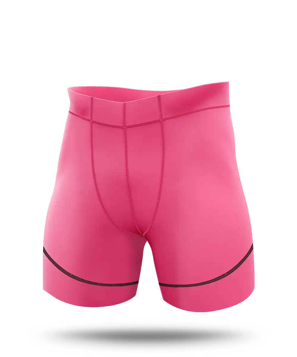 Athlete Compression Half Quad Shorts Mens Pink