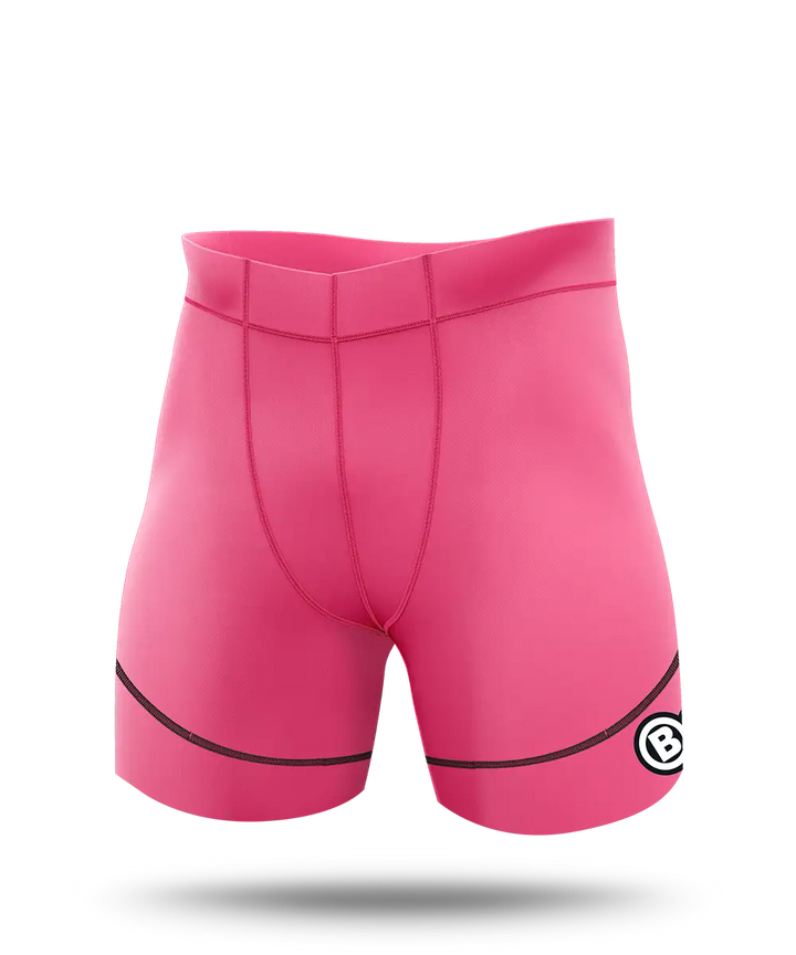 Athlete Compression Half Quad Shorts Mens Pink