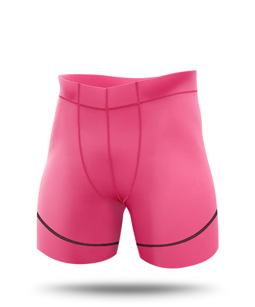 Athlete Compression Half Quad Shorts Mens Pink BSc