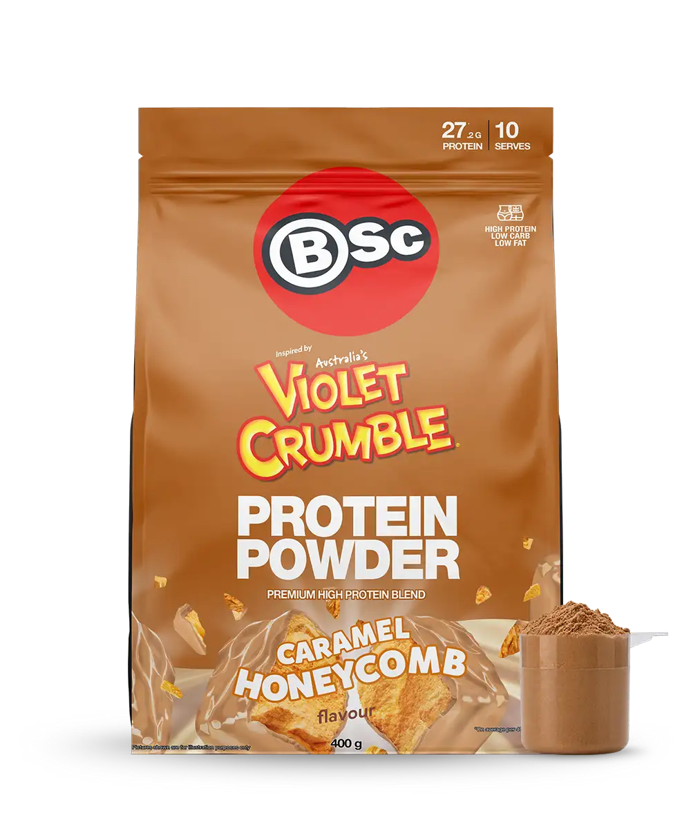 BSc x Violet Crumble Protein Powder - 400g Caramel Honeycomb