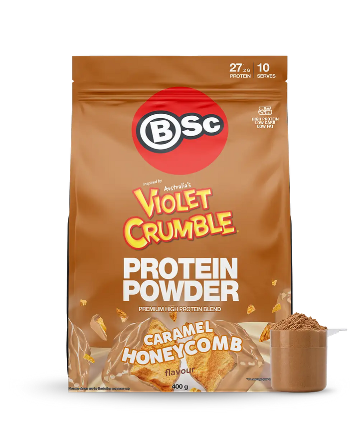 BSc x Violet Crumble Protein Powder - 400g Caramel Honeycomb