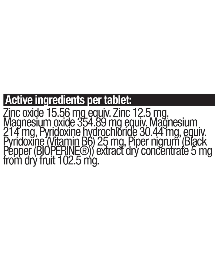 Zinc Magnesium Vitamin B6 60 Tablets - HASTA BATCH TESTED