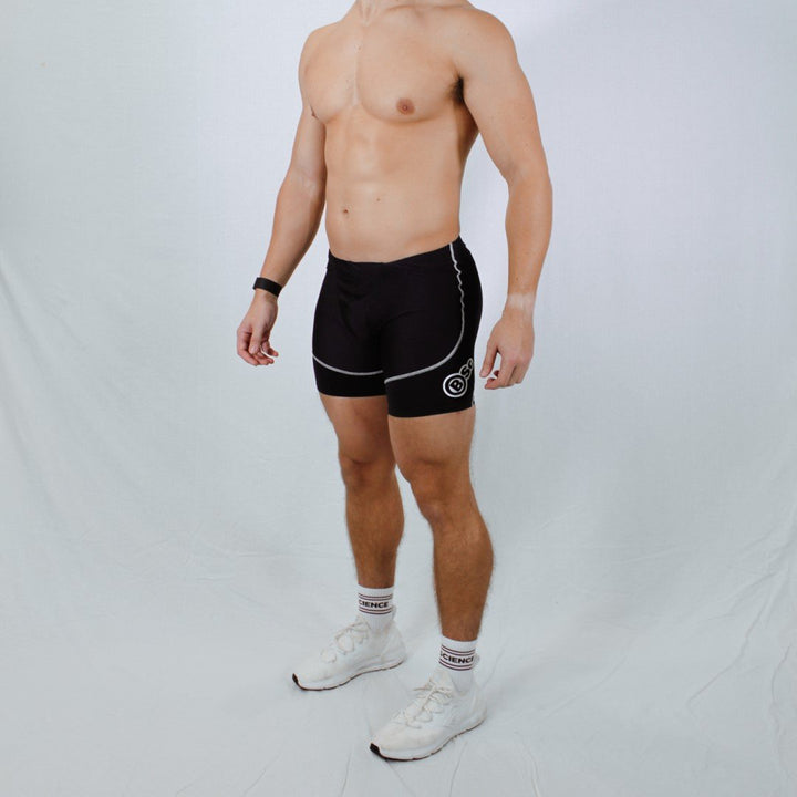 Athlete Compression Half Quad Shorts Mens